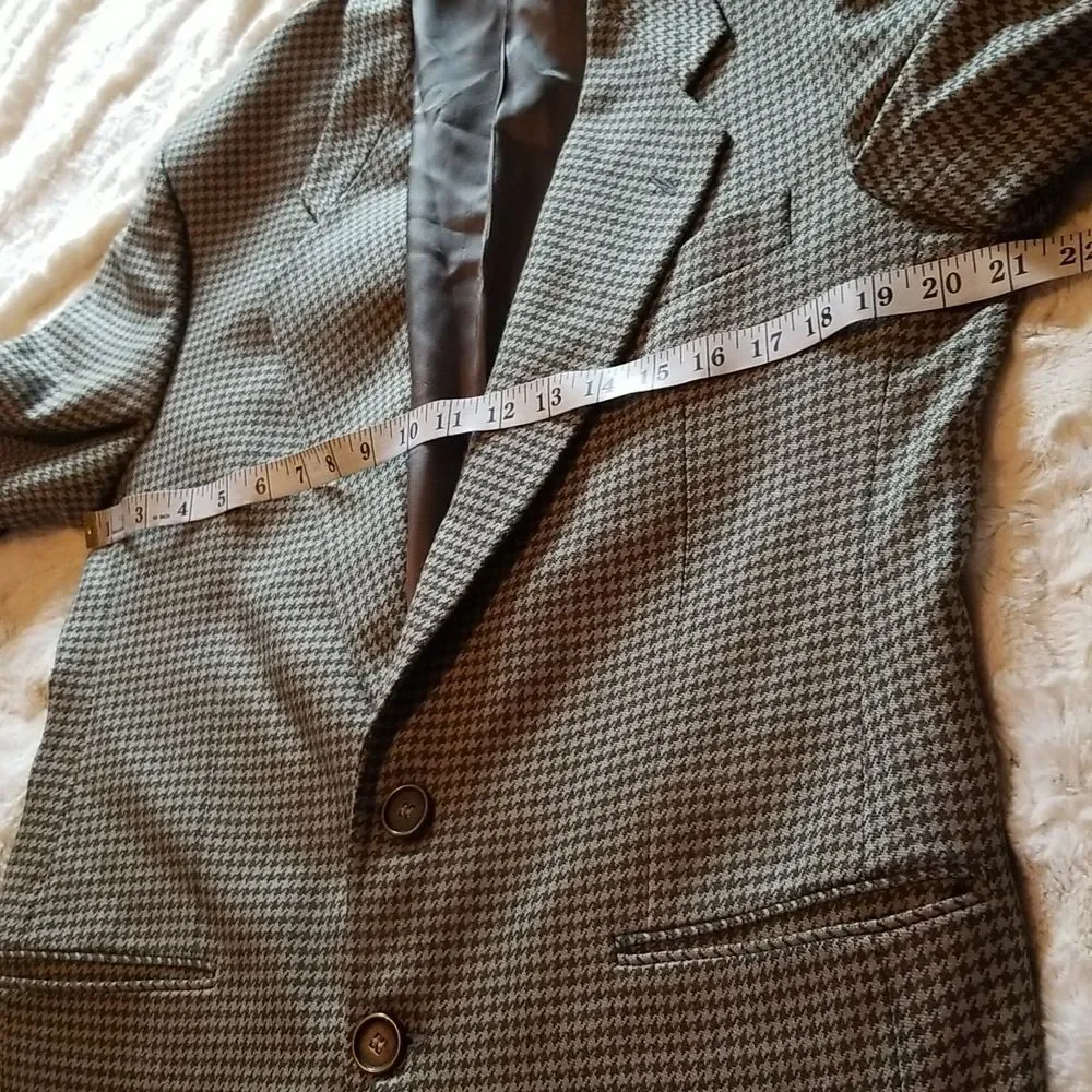 Emanuel Ungaro Houndstooth Blazer Wool Jacket Business Career